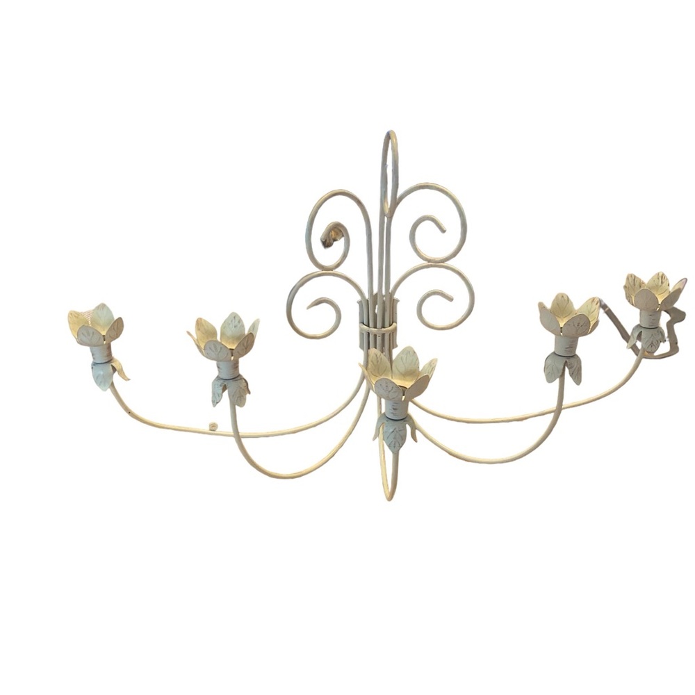 Vintage Wrought Iron Cottage core Shabby French Country Sonce Candelabra